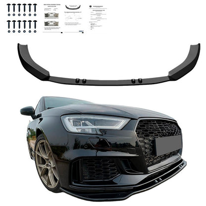 Oneway Frontspoiler passend für Audi RS3 8V Limousine/Sportback Facellift 2017-2020 - Version 3 - Schwarz glänzend