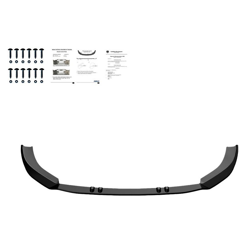 Oneway Frontspoiler passend für Audi RS3 8V Limousine/Sportback Facellift 2017-2020 - Version 3 - Schwarz glänzend