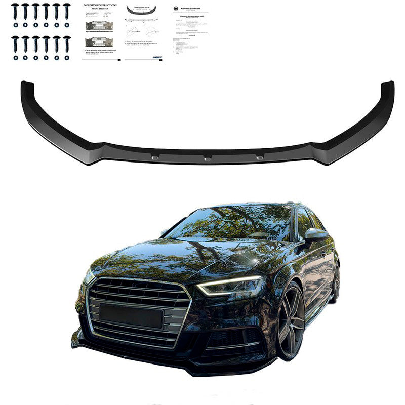 Oneway Frontspoiler passend für Audi S3 Sportback 8V Facelift 2016-2020 - Schwarz glänzend