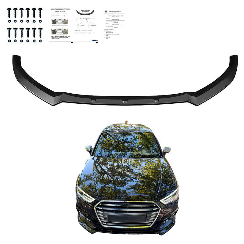 Oneway Frontspoiler passend für Audi S3 Sportback 8V Facelift 2016-2020 - Schwarz glänzend