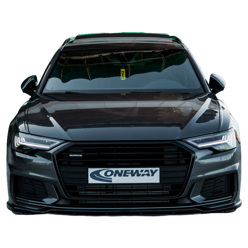 Oneway Frontspoiler passend für Audi A6 S-Line/S6 C8 (Limousine/Avant) 2018- - Version 2 - Schwarz glänzend