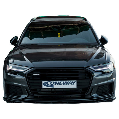 Oneway Frontspoiler passend für Audi A6 S-Line/S6 C8 (Limousine/Avant) 2018- - Version 2 - Schwarz glänzend