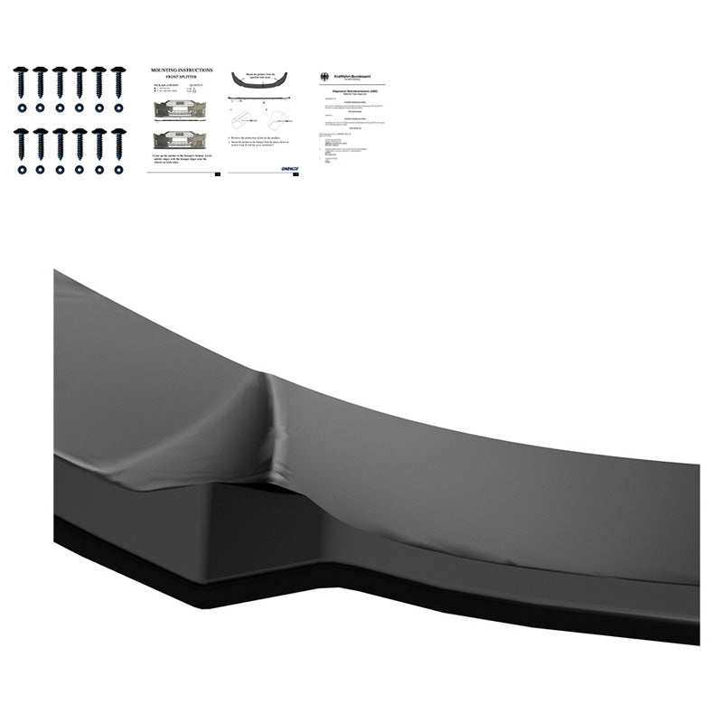 Oneway Frontspoiler passend für Audi A6 S-Line/S6 C8 (Limousine/Avant) 2018- - Version 2 - Schwarz glänzend
