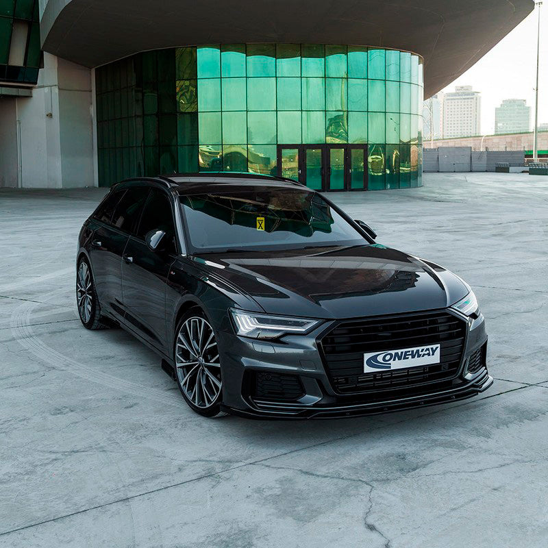 Oneway Frontspoiler passend für Audi A6 S-Line/S6 C8 (Limousine/Avant) 2018- - Version 3 - Schwarz glänzend