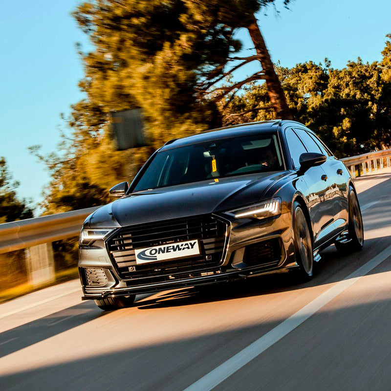 Oneway Frontspoiler passend für Audi A6 S-Line/S6 C8 (Limousine/Avant) 2018- - Version 3 - Schwarz glänzend