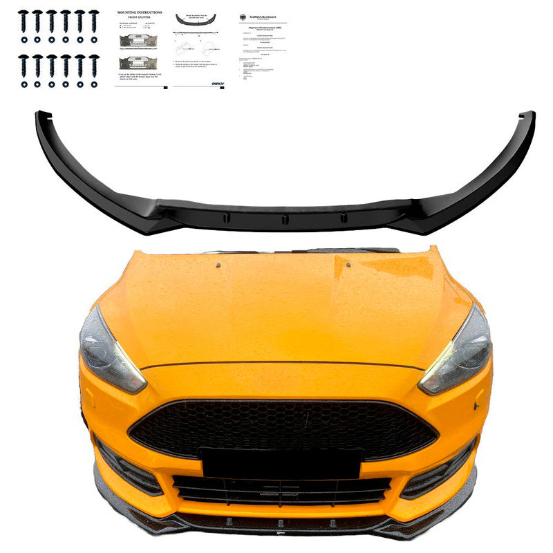 Oneway Frontspoiler passend für Ford Focus ST MK3 HB/Kombi Facelift 2015-2018 - Schwarz glänzend