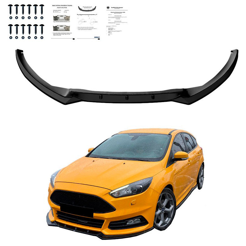 Oneway Frontspoiler passend für Ford Focus ST MK3 HB/Kombi Facelift 2015-2018 - Schwarz glänzend