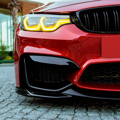 Oneway Front Flaps passend für BMW M3 F80 2014-2018 & M4 F82 2014-2021 - Schwarz glänzend