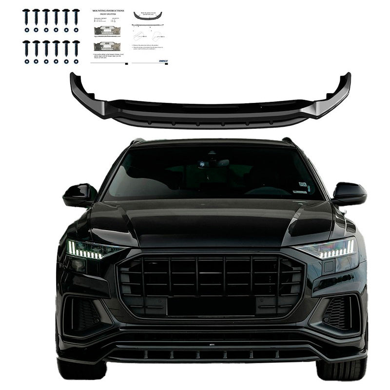 Oneway Frontspoiler passend für Audi Q8 S-Line & SQ8 MK1 2018-2023 - Schwarz glänzend