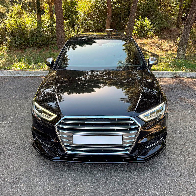 Oneway Frontspoiler passend für Audi S3 Sportback 8V Facelift 2016-2020 - Version 2 - Schwarz glänzend