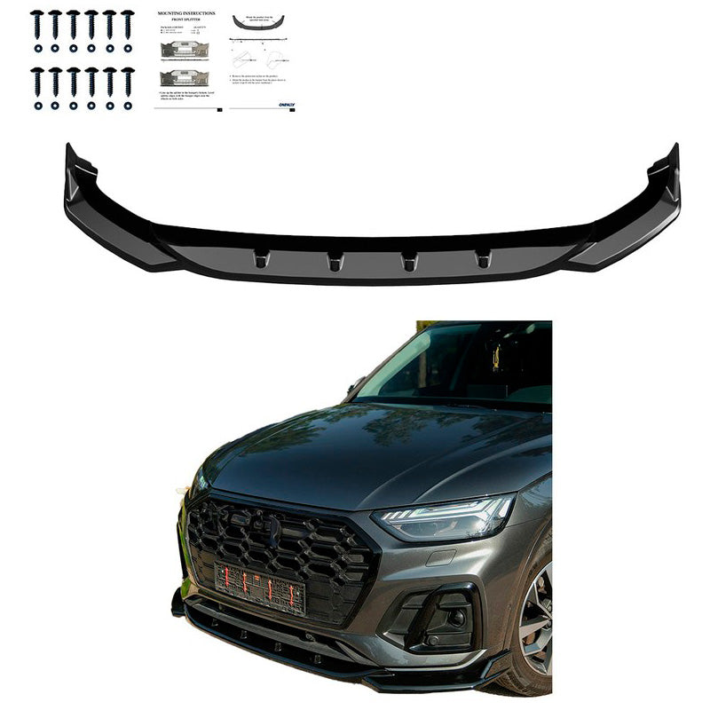 Oneway Frontspoiler passend für Audi SQ5 / Q5 S-Line (FY) Facelift 2020-2024 inkl. Sportback - Schwarz glänzend