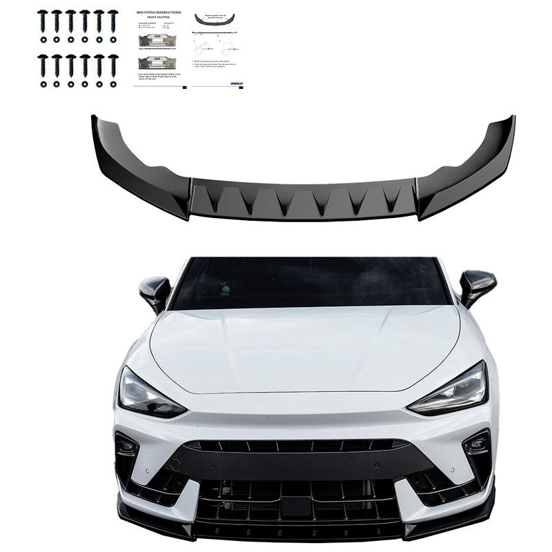 Oneway Frontspoiler passend für Cupra Leon Facelift 2024- - Schwarz glänzend
