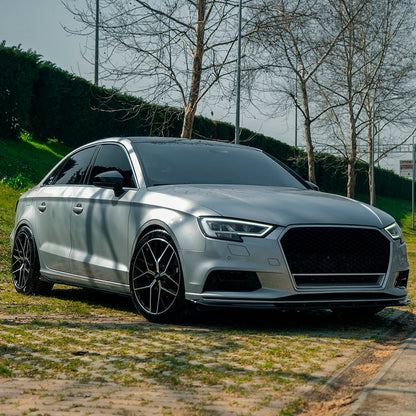 Oneway Frontspoiler passend für Audi A3 (8V) Limousine Facelift 2016-2020 - Schwarz glänzend