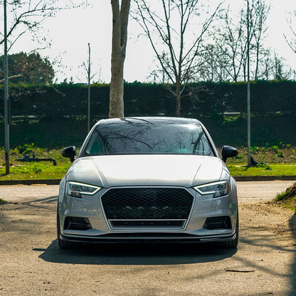 Oneway Frontspoiler passend für Audi A3 (8V) Limousine Facelift 2016-2020 - Schwarz glänzend