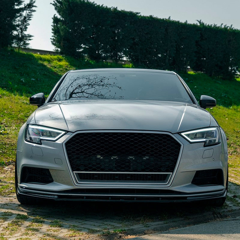 Oneway Frontspoiler passend für Audi A3 (8V) Limousine Facelift 2016-2020 - Schwarz glänzend