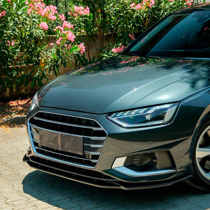 Oneway Frontspoiler passend für Audi A4 (B9) Limousine/Avant Facelift 2019-2024 - Schwarz glänzend