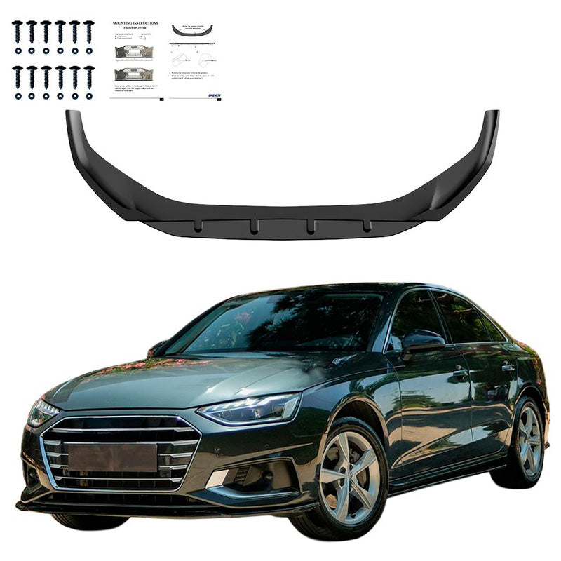 Oneway Frontspoiler passend für Audi A4 (B9) Limousine/Avant Facelift 2019-2024 - Schwarz glänzend