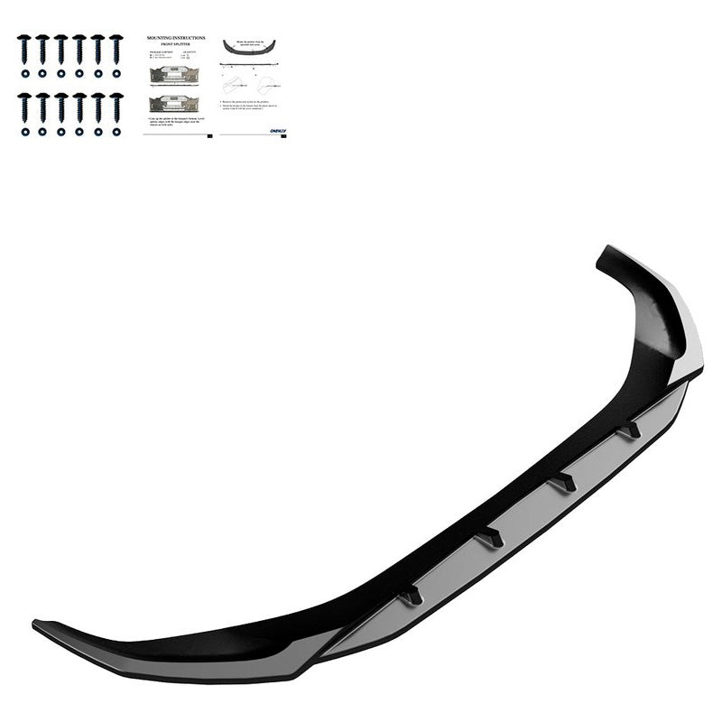 Oneway Frontspoiler passend für Audi A4 (B9) Limousine/Avant Facelift 2019-2024 - Schwarz glänzend