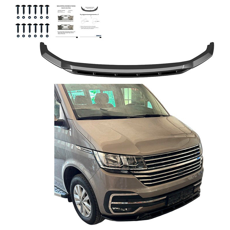 Oneway Frontspoiler passend für Volkswagen Transporter T6.1 2020-2022 - Version 5 - Schwarz glänzend