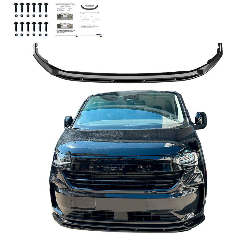 Oneway Frontspoiler passend für Volkswagen Transporter T7 2024- - Schwarz glänzend - Version 2