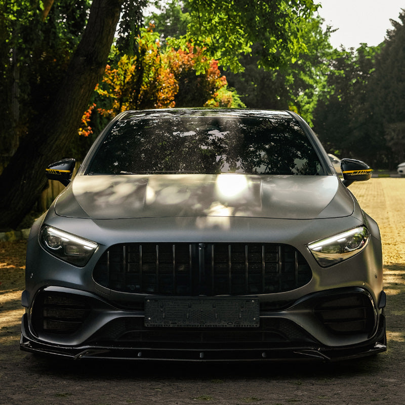 Oneway Frontspoiler passend für Mercedes A-Klasse (W177) A45 S Aero Pack 2019-2023 & FL 2023- - Schwarz glänzend