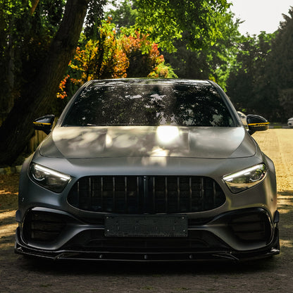 Oneway Frontspoiler passend für Mercedes A-Klasse (W177) A45 S Aero Pack 2019-2023 & FL 2023- - Schwarz glänzend
