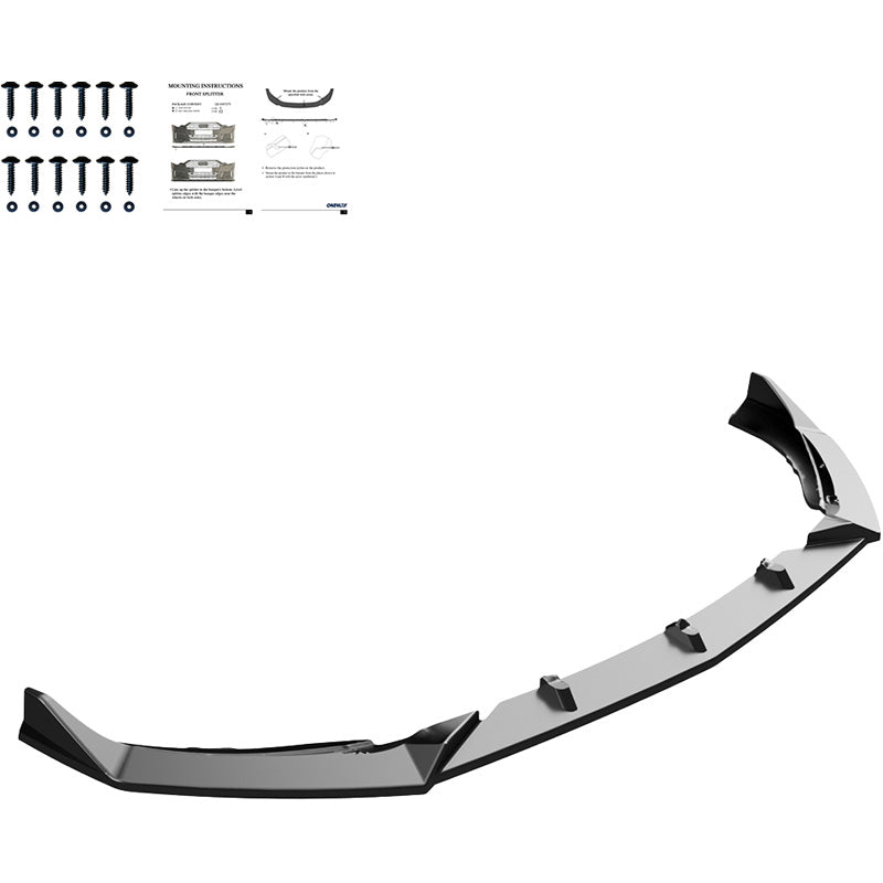 Oneway Frontspoiler passend für Mercedes A-Klasse (W177) A45 S Aero Pack 2019-2023 & FL 2023- - Schwarz glänzend