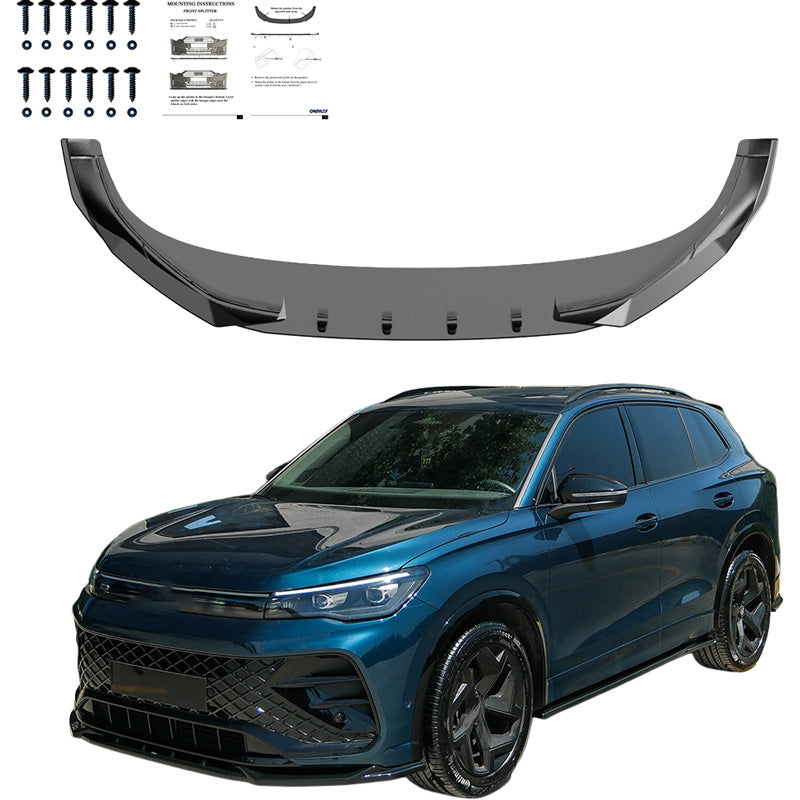 Oneway Frontspoiler passend für Volkswagen Tiguan III (CT1) R-Line 2024- - Schwarz glänzend