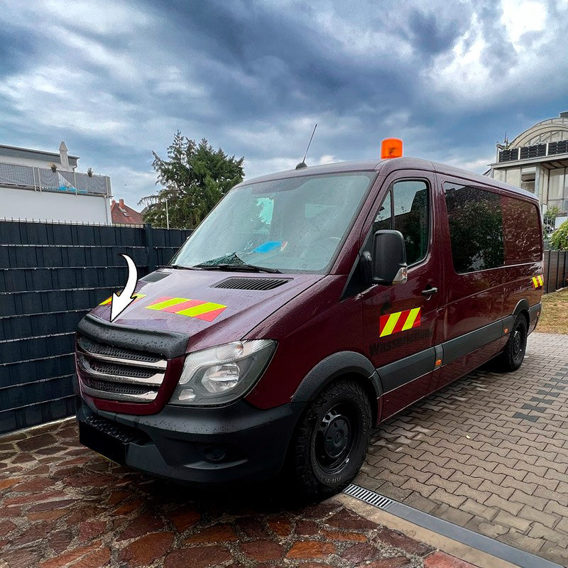 Oneway Motorhaubenschutz passend für Mercedes Sprinter W906 Facelift 2014-2018 - Version 2 - Mattschwarz