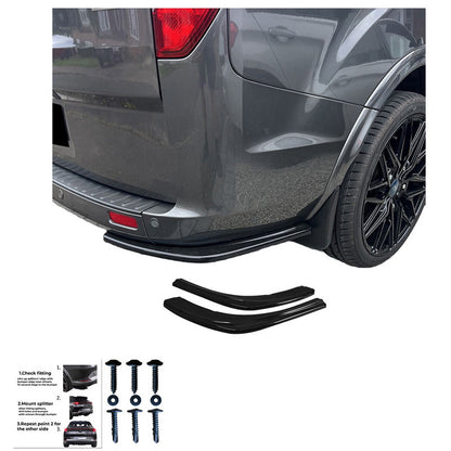 Oneway Heckschürzenansätze (Seitenteile) passend für Ford Transit Custom MK1 Facelift 2018-2023 - Schwarz glänzend