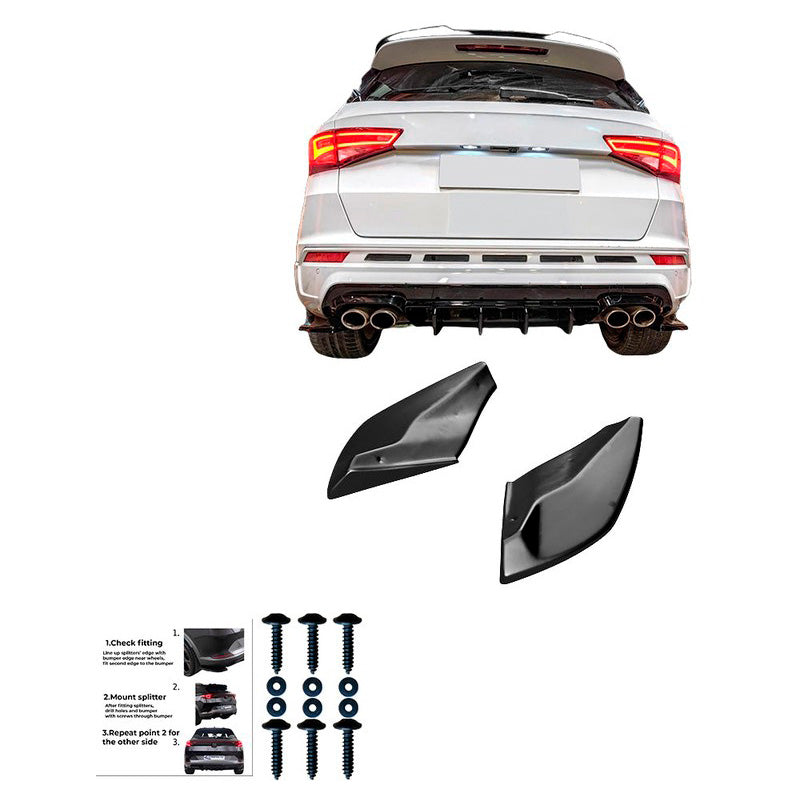 Oneway Heckschürzenansätze (Seitenteile) passend für Cupra Ateca MK1 2018- - Schwarz glänzend
