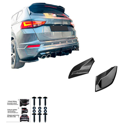 Oneway Heckschürzenansätze (Seitenteile) passend für Cupra Ateca MK1 2018- - Schwarz glänzend
