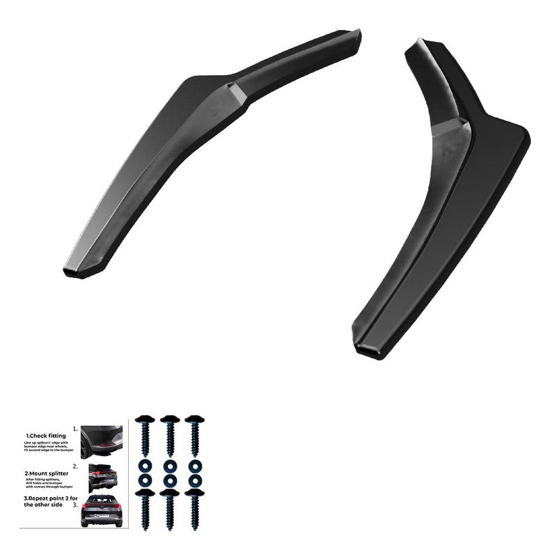 Oneway Heckschürzenansätze (Seitenteile) passend für BMW 1er F20/F21 M-Power Facelift 2015-2019 - Schwarz glänzend