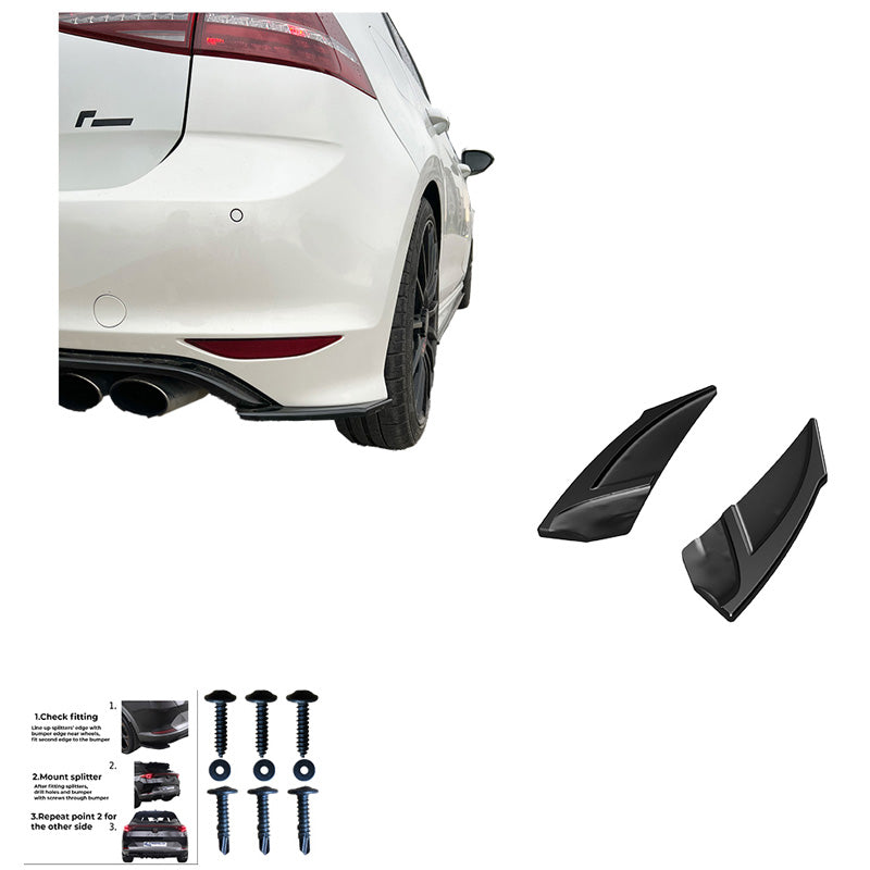 Oneway Heckschürzenansätze (Seitenteile) passend für Volkswagen Golf VII HB R 2013-2016 - Schwarz glänzend
