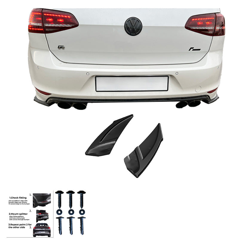 Oneway Heckschürzenansätze (Seitenteile) passend für Volkswagen Golf VII HB R 2013-2016 - Schwarz glänzend
