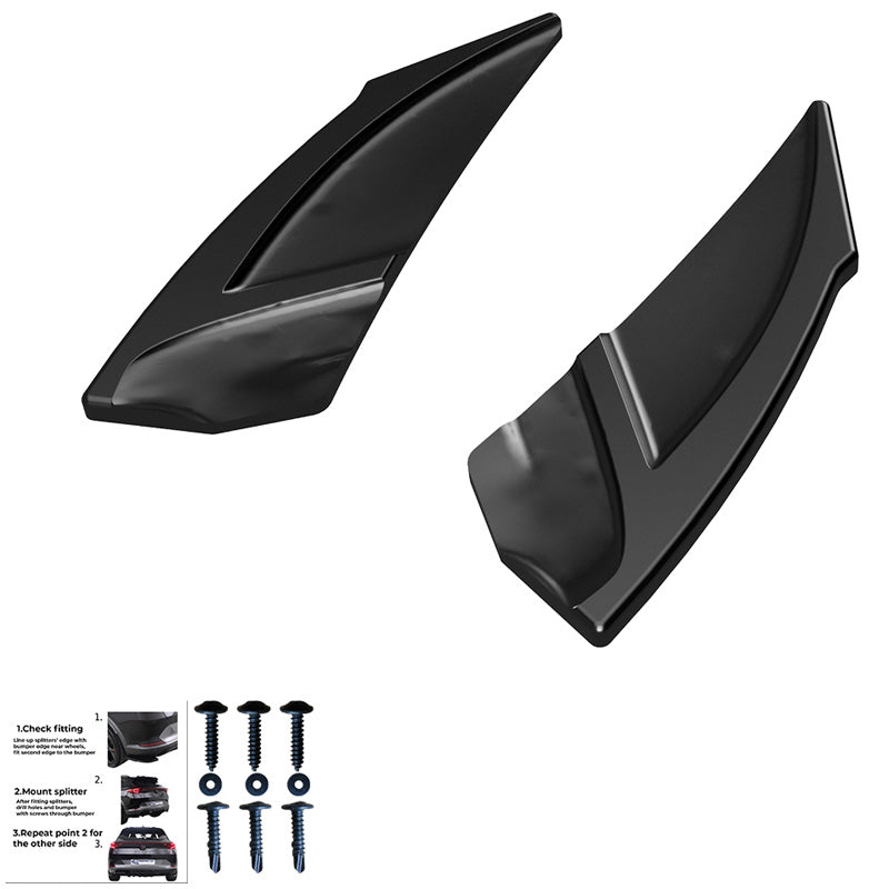 Oneway Heckschürzenansätze (Seitenteile) passend für Volkswagen Golf VII HB R 2013-2016 - Schwarz glänzend