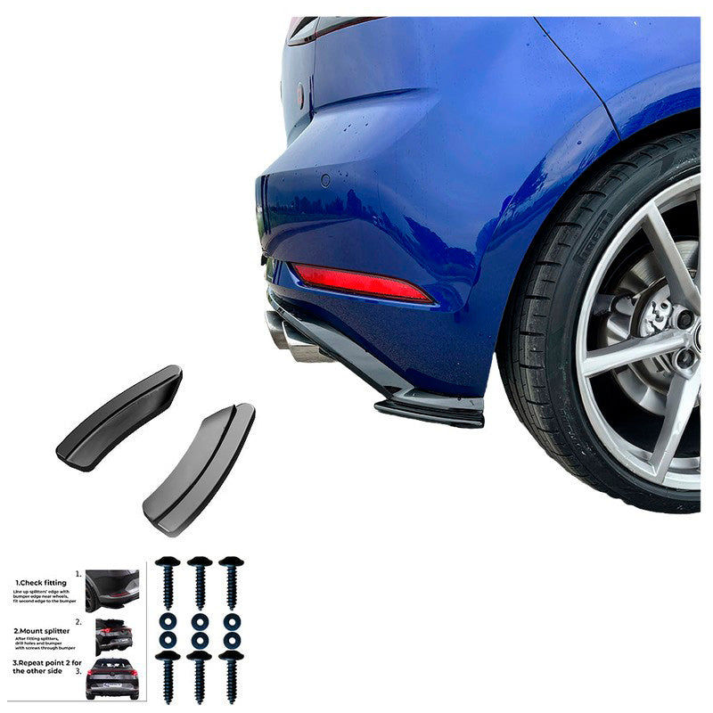 Oneway Heckschürzenansätze (Seitenteile) passend für Volkswagen Golf VII (7.5) HB R 2017-2020 - Schwarz glänzend