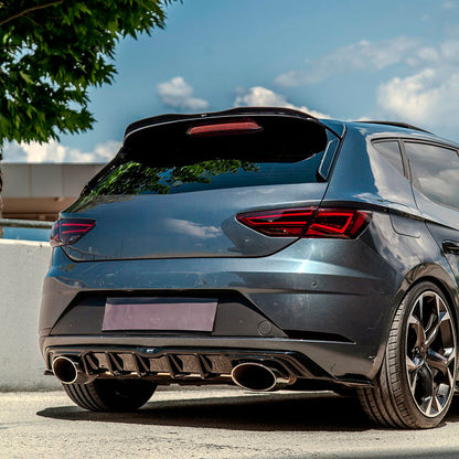 Oneway Heckschürzenansätze (Seitenteile) passend für Seat Leon (5F) HB FR/Cupra 2013-2020 - Schwarz glänzend