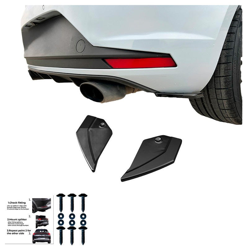 Oneway Heckschürzenansätze (Seitenteile) passend für Seat Leon (5F) HB FR/Cupra 2013-2020 - Schwarz glänzend