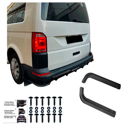 Oneway Heckschürzenansätze (Seitenteile) passend für Volkswagen Transporter T6/T6.1 2015-2022 - Schwarz glänzend