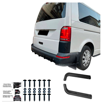 Oneway Heckschürzenansätze (Seitenteile) passend für Volkswagen Transporter T6/T6.1 2015-2022 - Schwarz glänzend