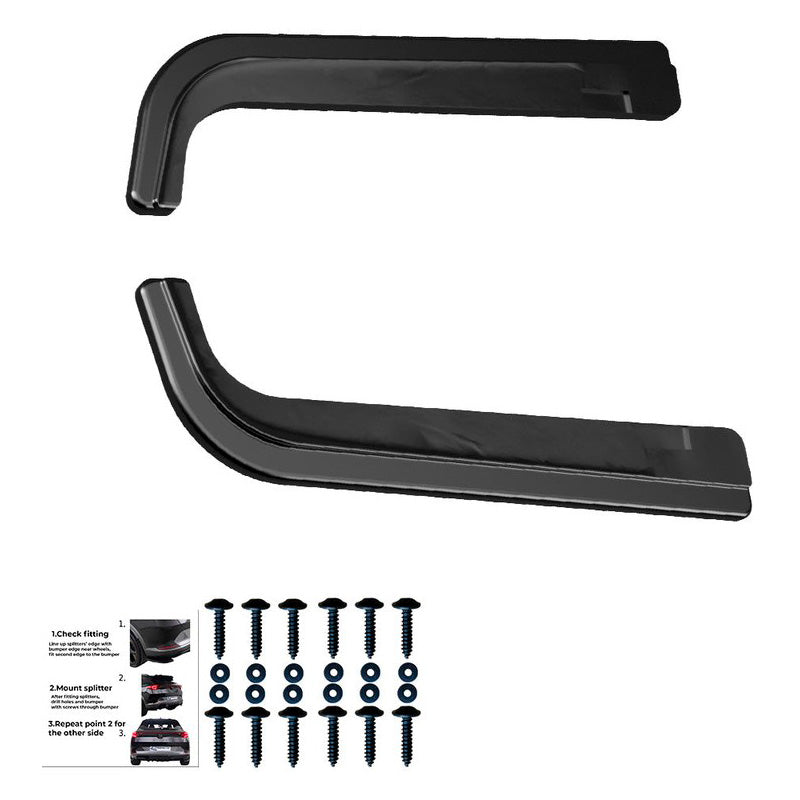 Oneway Heckschürzenansätze (Seitenteile) passend für Volkswagen Transporter T6/T6.1 2015-2022 - Schwarz glänzend