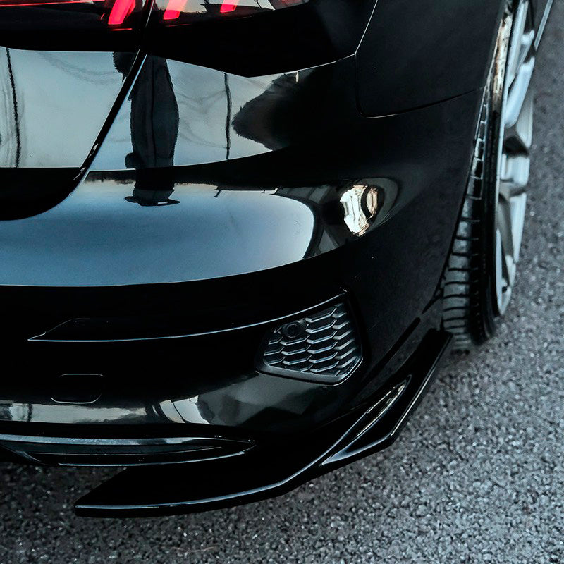 Oneway Heckschürzenansätze (Seitenteile) passend für Audi A3 (8Y) Limousine 2020-2024 exkl. S-Line/S3/RS3 - Schwarz glänzend