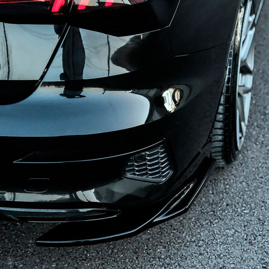 Oneway Heckschürzenansätze (Seitenteile) passend für Audi A3 (8Y) Limousine 2020-2024 exkl. S-Line/S3/RS3 - Schwarz glänzend
