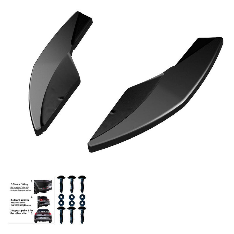 Oneway Heckschürzenansätze (Seitenteile) passend für Volkswagen Golf VII HB R 2013-2016 - Version 3 - Schwarz glänzend