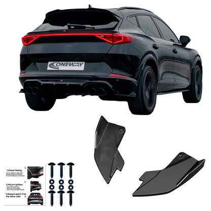 Oneway Heckschürzenansätze (Seitenteile) passend für Cupra Formentor 2020-2024 & Facelift 2024- - Version 2 - Schwarz glän...