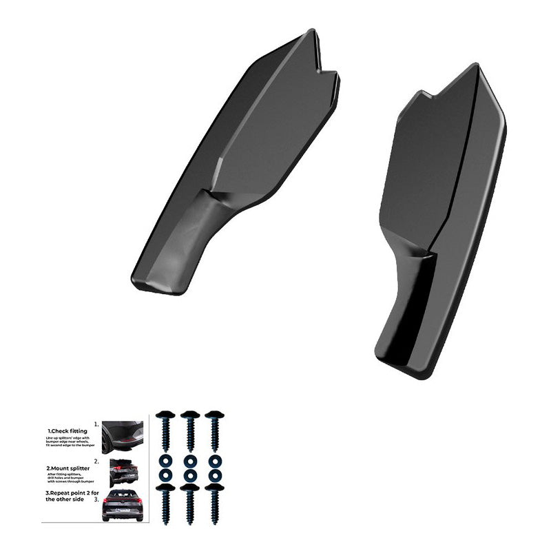 Oneway Heckschürzenansätze (Seitenteile) passend für Volkswagen Golf VIII HB R 2020- - Schwarz glänzend