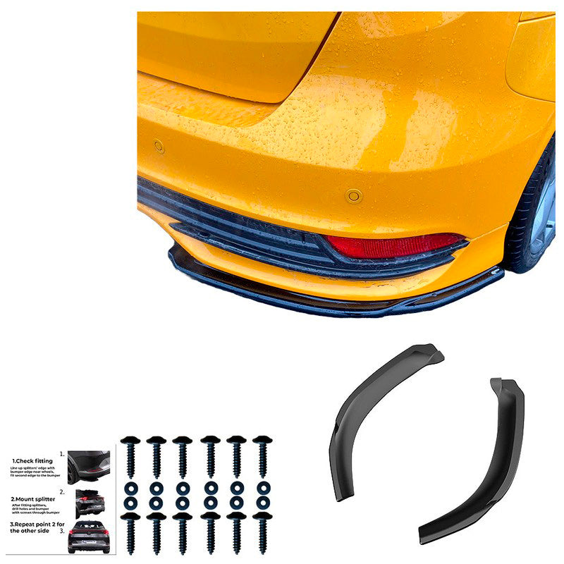 Oneway Heckschürzenansätze (Seitenteile) passend für Ford Focus ST MK3 Facelift 2015-2018 - Schwarz glänzend