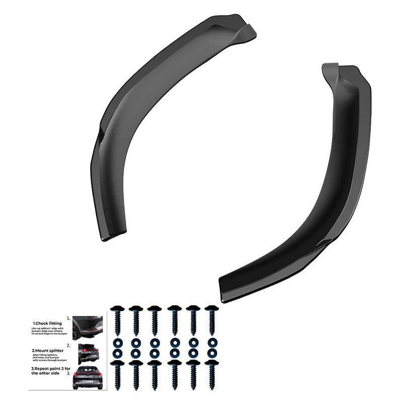 Oneway Heckschürzenansätze (Seitenteile) passend für Ford Focus ST MK3 Facelift 2015-2018 - Schwarz glänzend