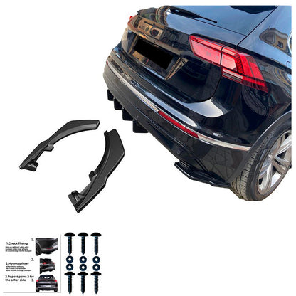Oneway Heckschürzenansätze (Seitenteile) passend für Volkswagen Tiguan II Standart/R-Line 2016-2020 - Schwarz glänzend